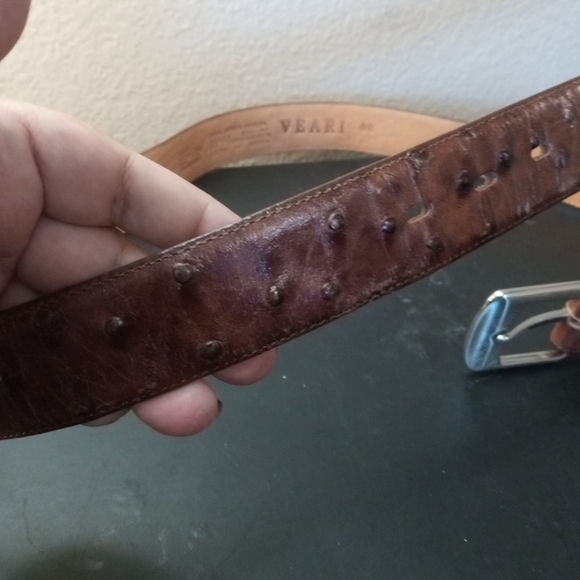 GORGEOUS PRE-OWNED VEARI Genuine Ostrich Skin Leather 42" Belt Made in Mexico - Picture 2 of 6
